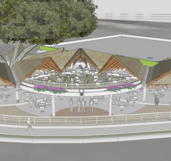 酒吧餐厅建筑SU模型下载_sketchup草图大师SKP模型