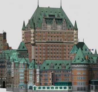 芳堤娜城堡酒店SU模型下载_sketchup草图大师SKP模型