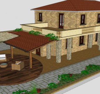 意大利乡村别墅建筑SU模型下载_sketchup草图大师SKP模型
