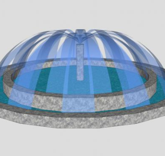 大理石石造喷泉SU模型下载_sketchup草图大师SKP模型