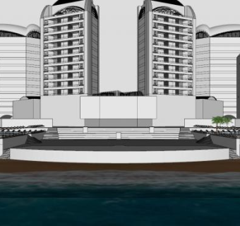 玛丽亚百丽路豪华酒店SU模型下载_sketchup草图大师SKP模型