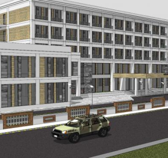 现代建筑户外酒店SU模型下载_sketchup草图大师SKP模型