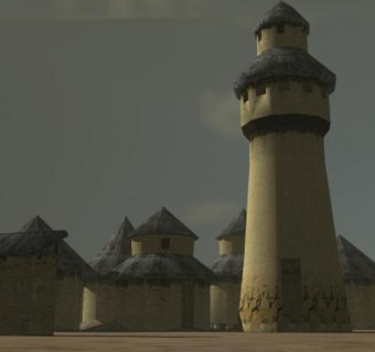 泥砖村古建筑SU模型下载_sketchup草图大师SKP模型