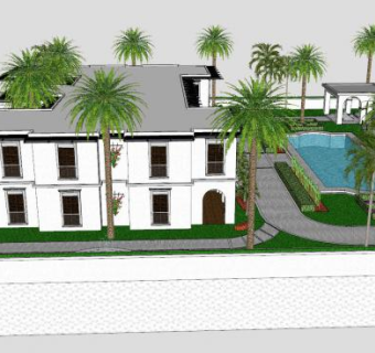 现代大厦户外建筑SU模型下载_sketchup草图大师SKP模型