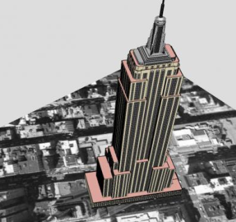 帝国大厦建筑SU模型下载_sketchup草图大师SKP模型