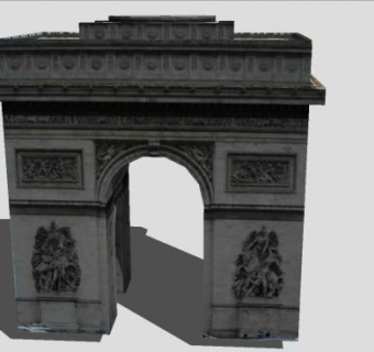 凯旋门中央广场建筑SU模型下载_sketchup草图大师SKP模型