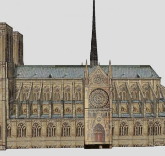 巴黎圣母院建筑SU模型下载_sketchup草图大师SKP模型