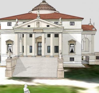 帕拉迪奥圆形大厅建筑SU模型下载_sketchup草图大师SKP模型