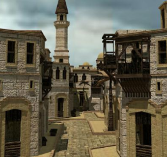 阿拉伯语城市建筑SU模型下载_sketchup草图大师SKP模型