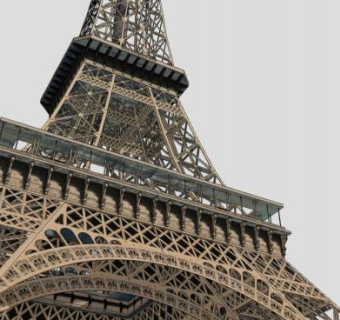 埃菲尔铁塔古建筑SU模型下载_sketchup草图大师SKP模型