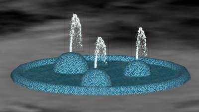 马赛克瓷砖喷喷泉水池SU模型下载_sketchup草图大师SKP模型