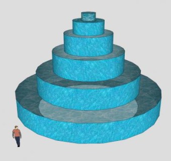 流水叠层喷泉SU模型下载_sketchup草图大师SKP模型