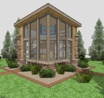 交互立方体房子建筑SU模型下载_sketchup草图大师SKP模型