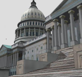 美国国会大厦会议场所SU模型下载_sketchup草图大师SKP模型
