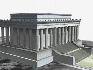 林肯纪念堂古建筑SU模型下载_sketchup草图大师SKP模型