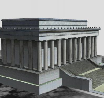 林肯纪念堂古建筑SU模型下载_sketchup草图大师SKP模型