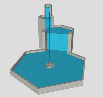 六边形喷泉SU模型下载_sketchup草图大师SKP模型