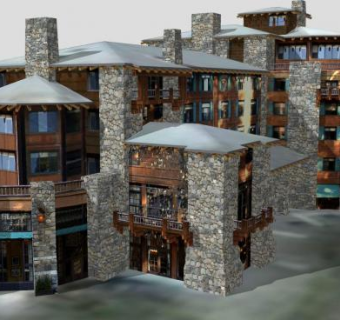 阿瓦尼酒店建筑SU模型下载_sketchup草图大师SKP模型