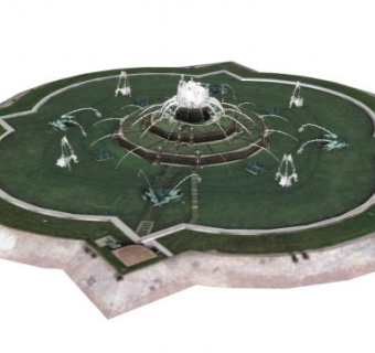 白金汉喷泉SU模型下载_sketchup草图大师SKP模型