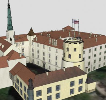 里加城堡建筑SU模型下载_sketchup草图大师SKP模型