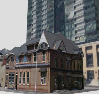 马车房建筑SU模型下载_sketchup草图大师SKP模型