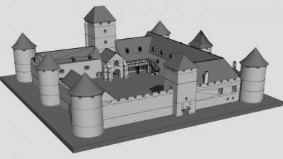 罗伯特城堡古建筑SU模型下载_sketchup草图大师SKP模型