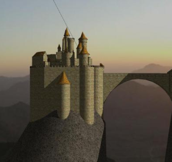 现代城堡古建筑SU模型下载_sketchup草图大师SKP模型