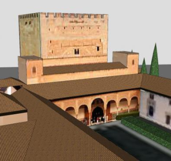 阿尔罕布拉宫宫殿古建筑SU模型下载_sketchup草图大师SKP模型