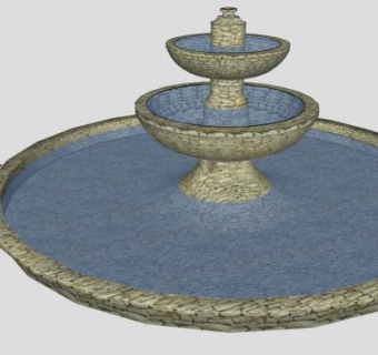 富恩特喷泉SU模型下载_sketchup草图大师SKP模型