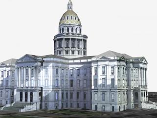 科罗拉多州议会大厦建筑SU模型下载_sketchup草图大师SKP模型