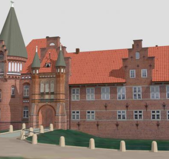 伯格多夫城堡建筑SU模型下载_sketchup草图大师SKP模型