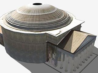 罗马万神殿罗马建筑SU模型下载_sketchup草图大师SKP模型