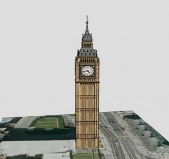 大本钟伦敦古建筑SU模型下载_sketchup草图大师SKP模型