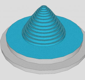 简易水景喷泉SU模型下载_sketchup草图大师SKP模型