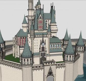 童话城堡古建筑SU模型下载_sketchup草图大师SKP模型