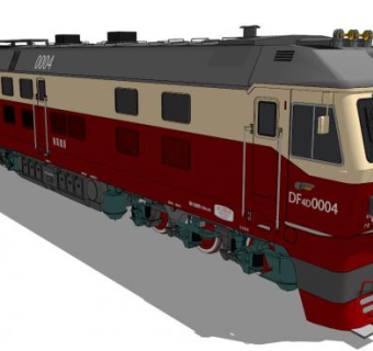 东风4D火车头SU模型_su模型下载 草图大师模型_SKP模型