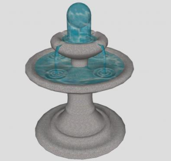 落地式水景喷泉SU模型下载_sketchup草图大师SKP模型