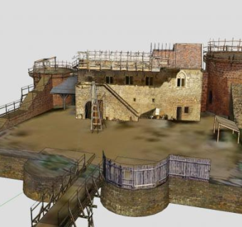 古德隆城堡建筑SU模型下载_sketchup草图大师SKP模型