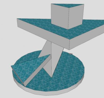 简易雕塑喷泉SU模型下载_sketchup草图大师SKP模型