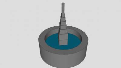 简易花式喷泉SU模型下载_sketchup草图大师SKP模型