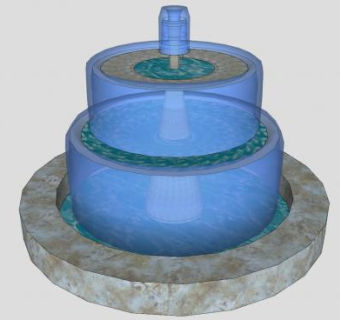 层状流水喷泉SU模型下载_sketchup草图大师SKP模型