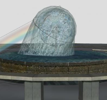 彩虹效果蒲公英喷泉SU模型下载_sketchup草图大师SKP模型
