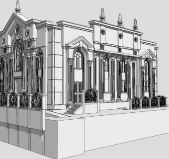 贝特古建筑SU模型下载_sketchup草图大师SKP模型