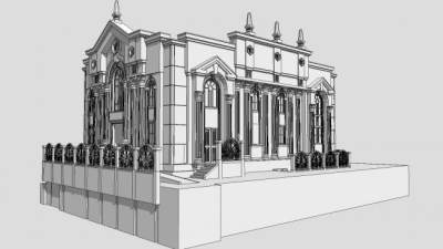 贝特古建筑SU模型下载_sketchup草图大师SKP模型