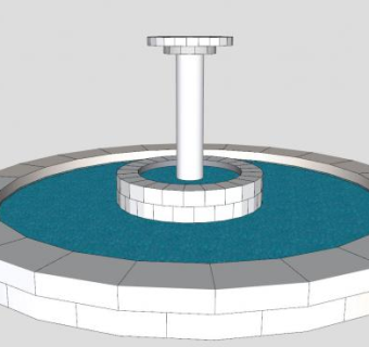 希腊风格喷泉SU模型下载_sketchup草图大师SKP模型