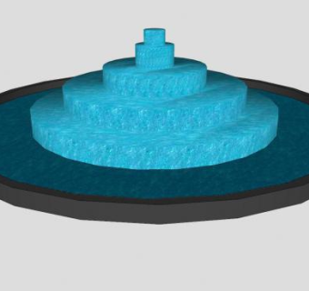 圆形喷水池SU模型下载_sketchup草图大师SKP模型