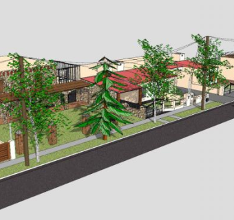街区商业建筑SU模型下载_sketchup草图大师SKP模型