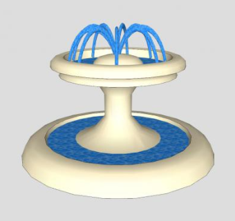 现代石雕喷泉SU模型下载_sketchup草图大师SKP模型