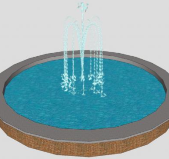 放射状喷泉SU模型下载_sketchup草图大师SKP模型