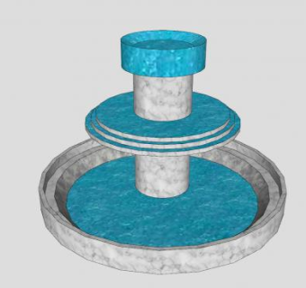 现代简易喷水池SU模型下载_sketchup草图大师SKP模型